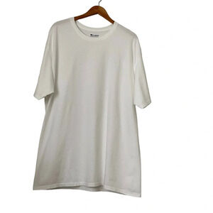 Champion Men Crew Neck Short Sleeves T-Shirt 2XL White Cotton Casual Athletic
